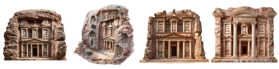 Obraz premium Ancient rock cut architecture stunning temples and monuments on transparent background