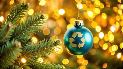 Eco Friendly Christmas Ornament on a Tree