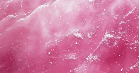 Fusion pink background with snow falling, white particles on the surface, texture.