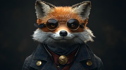 A sophisticated fox in an elegant Victorian era diplomat s uniform