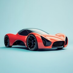 Futuristic red sports car