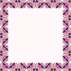 Aesthetic colorful white pink frame illustration