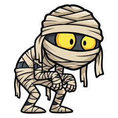 Obraz premium Egyptian mummy flat illustration, cartoon illustration