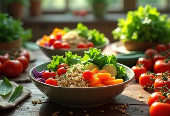 vibrant plant based meal prep colorful bowls fresh ingredients healthy lifestyle nutrition, food, chef, salad, diet, vegan, cuisine, produce, autumn, spring