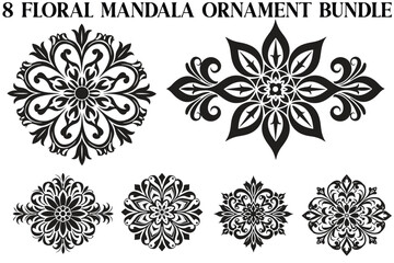 Ornamental Mandala Floral Elements
