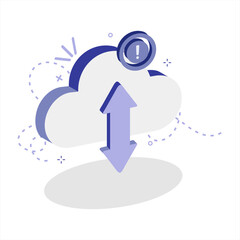 Futuristic Semi-3D Cloud Growth Icon for Startup Productivity Dashboards