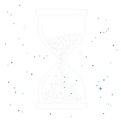 Hourglass with magic stars  isolated PNG with Transparent Background