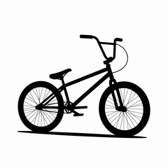 BMX Bicycle Silhouette on White Background
