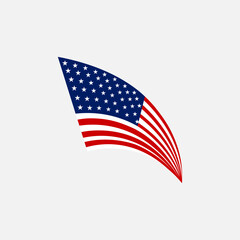 Flying American Flag Vector Icon
