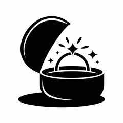 Open jewelry box with sparkling gems