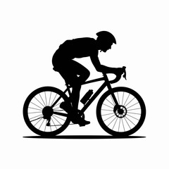 Obraz premium Silhouette of Cyclist Riding a Bicycle