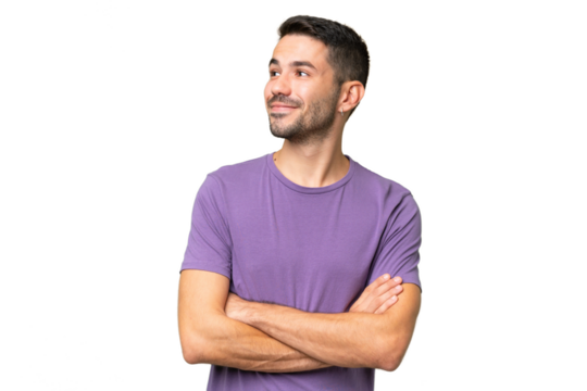 Young handsome caucasian man over isolated background happy and smiling