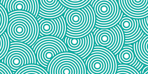 Abstract pattern with circles. Seamless geometric swirl spiral pattern and abstract circle wave lines. Ornament circle overlapping background. Colorful element line pattern.	