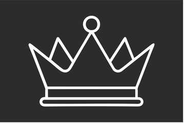  white crown against a black background. 