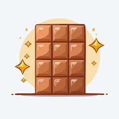 Chocolate Bar Illustration With Golden Sparkle