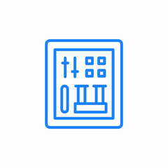 touchscreen with interface elements control technology icon sign vector