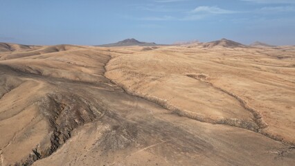 desert place where the scarce vegetation meets the mountains and the sand 
