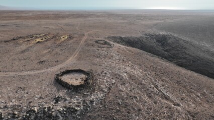 ancient structures in a desert and arid place