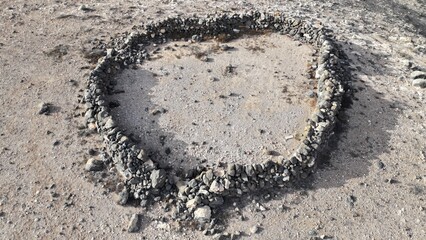 ancient structures in a desert and arid place