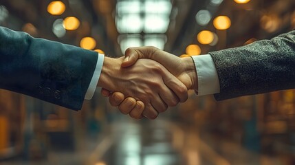 Corporate handshake symbolizing sustainable business collabo n