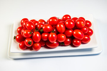 Fresh and tempting cherry tomatoes on a platter