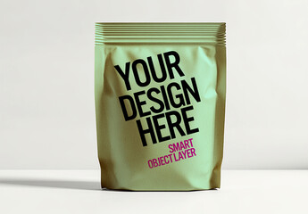Mock up of a foil craft food bag