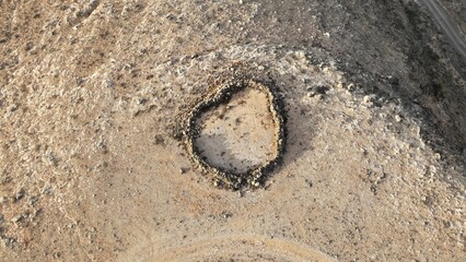 ancient structures in a desert and arid place