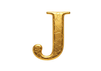 Luxury Gold Letter J: Elegant Alphabet for Design Projects isolated on transparent background