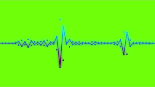 Neon ECG Heartbeat Waveform on White, Cyan‑Magenta Gradient Glow