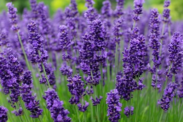 Obraz premium Close-up of vibrant purple lavender blossoms