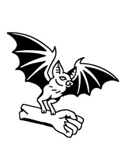 Bat perched on a fist, vintage tattoo illustration, spooky aesthetic.