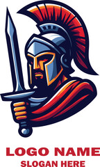 Greek warrior romanos logo icon vector white background .