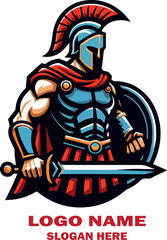 Greek warrior romanos logo icon vector white background .