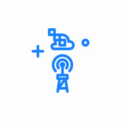 cloud network tower icon sign vector