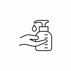 hand sanitizer use icon sign vector