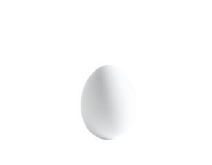 Single Fresh White Egg with Smooth Shell, isolated on white background PNG
