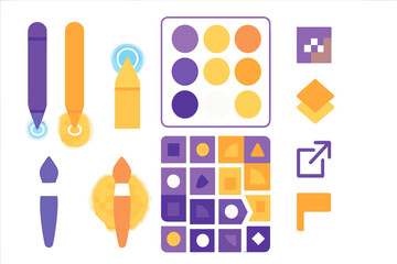 Digital Art and Design Elements Collection, Minimalist flat design