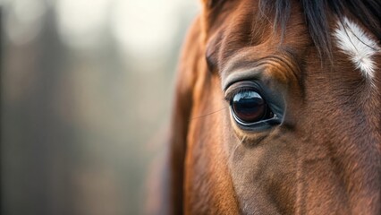 Close-up of Arabian bay horse&rsquo;s eye &mdash; reflecting strength and elegance