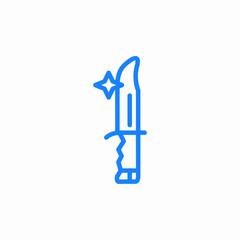 sharp hunting knife icon sign vector
