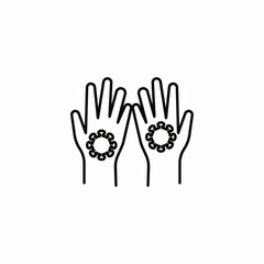virus on hands icon sign vector