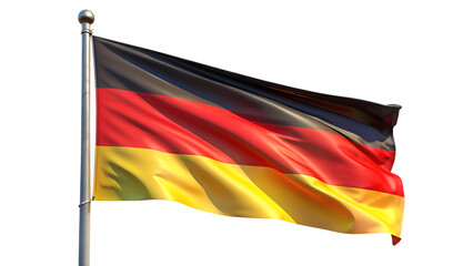 German flag waving in the wind isolated on transparent background, representing the nations identity, culture, and historical significance