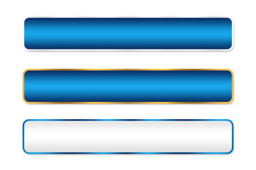 Obraz premium set of blue lower third rectangle with gold line luxury element png file transparent background 