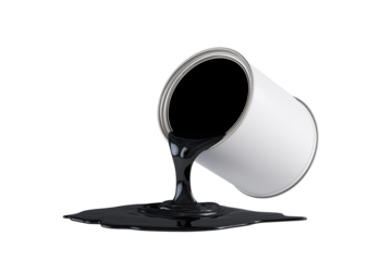 Glossy Black Paint Spilling from a Can
