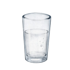 Transparent glass of water illustration
