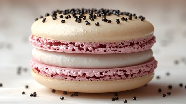 Pastel colored aron with creamy ganache filling
