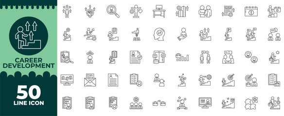 Career Development Line Editable Icons set. Vector illustration in modern thin line style of career development icons: development, job, growth, etc