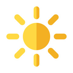 Bright Yellow Sun Icon Representing Daylight and Warmth