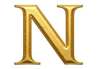 Golden Letter N: Elegant Capital Letter for Design Projects isolated on transparent background
