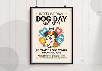 International Dog Day Poster Template