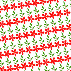 seamless pattern with red flowers